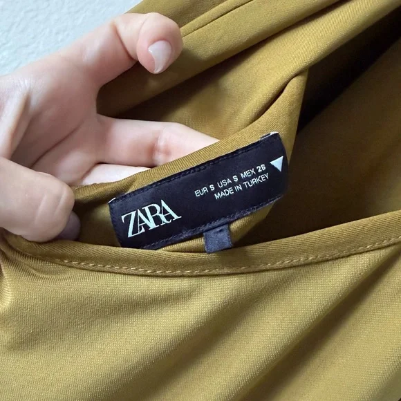 Zara Halter Maxi Green Dress Long Open Back Size S - Picture 11 of 12